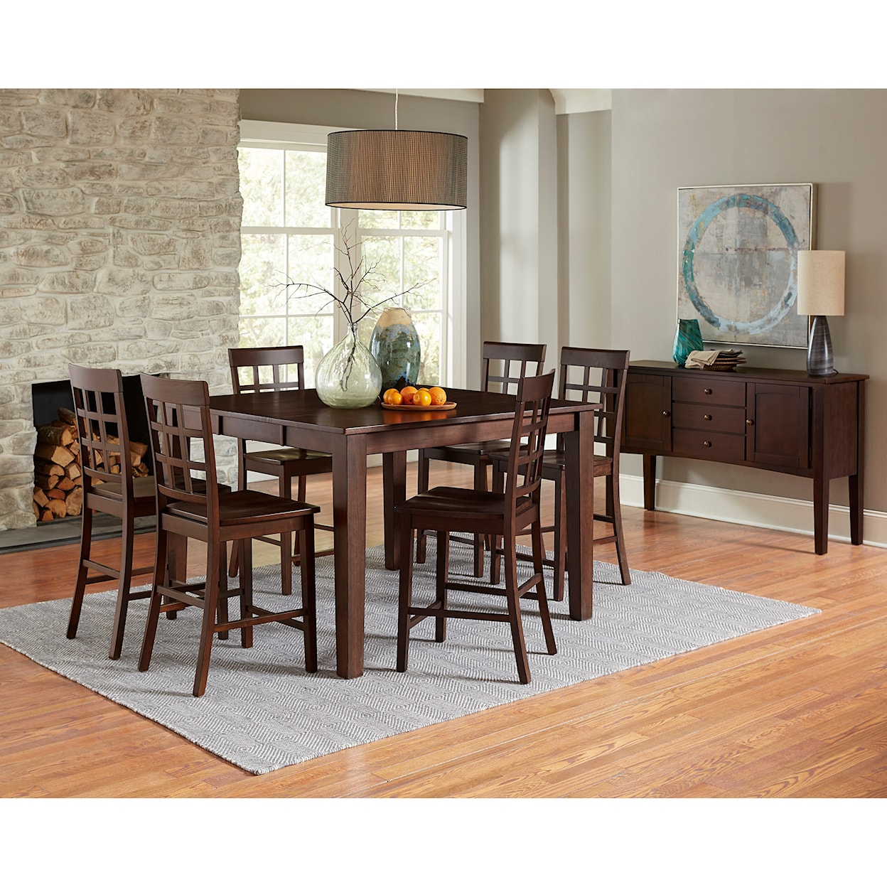 Progressive Furniture Kinston 7-Piece Counter Height Dining Set