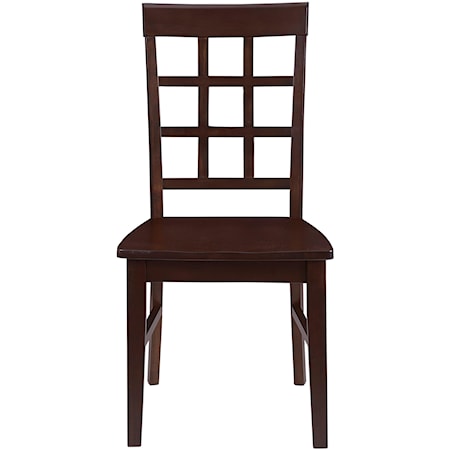 Transitional Dining Chair with Lattice Back