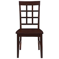 Transitional Dining Chair with Lattice Back