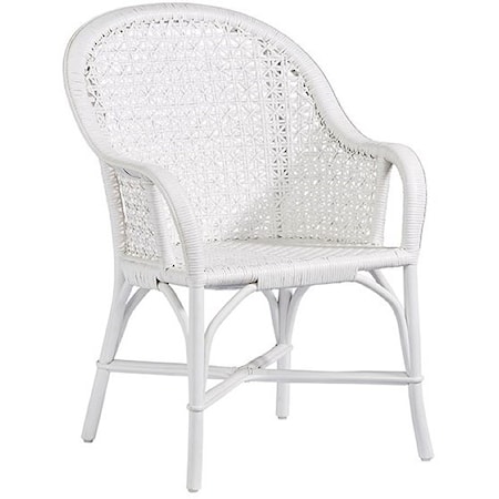 Rattan Accent Arm Dining Chair