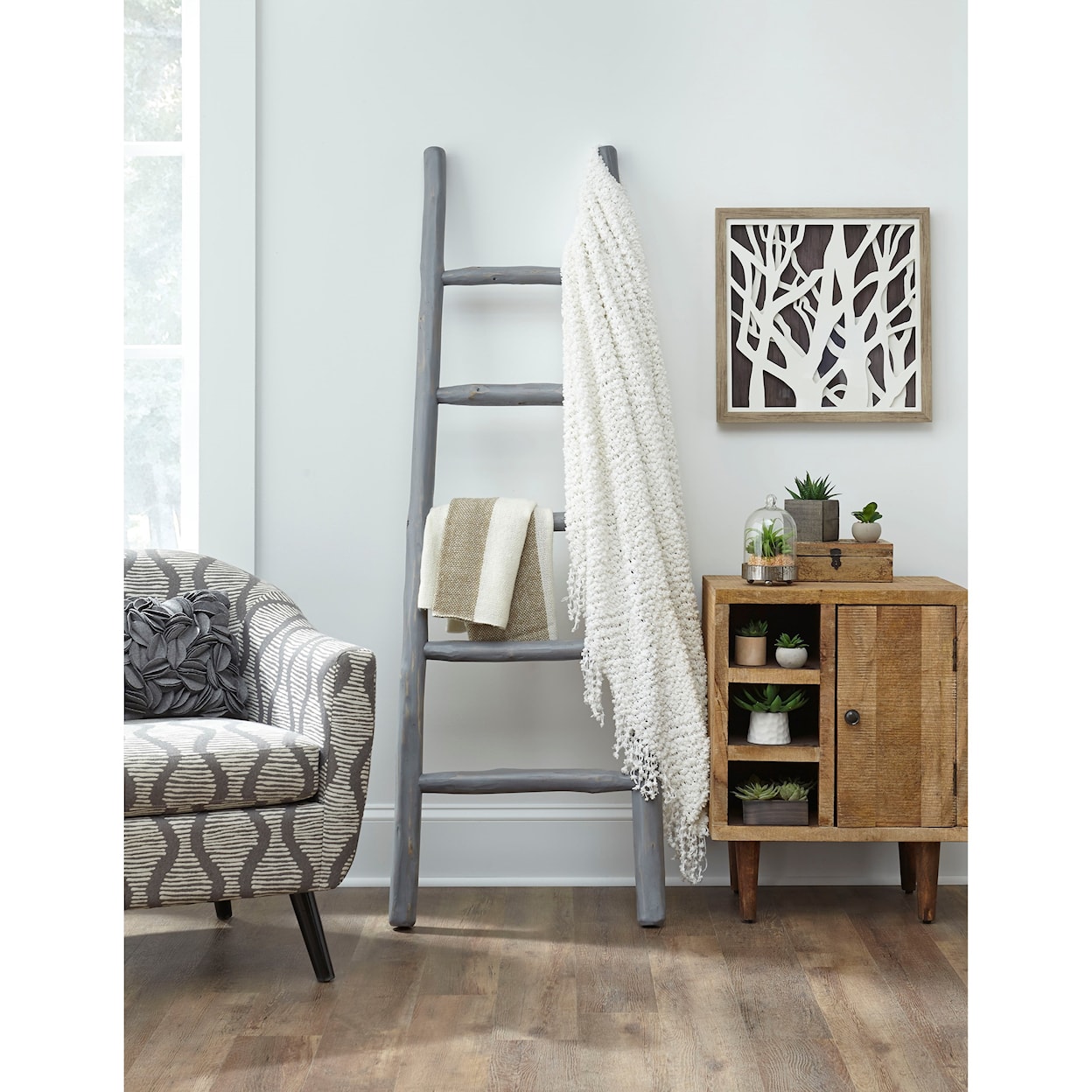 Progressive Furniture Millie August Gray Blanket Ladder