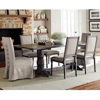 7-Piece Rectangular Dining Table Set with Parsons Chairs & Upholstered Back Chairs