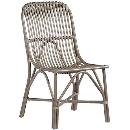 Gray Rattan Accent Dining Chair