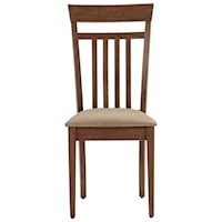 Transitional Upholstered Dining Side Chair with Slat Back