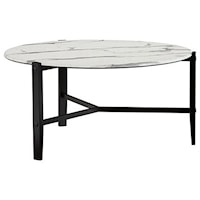 Contemporary Cocktail Table with Metal Base