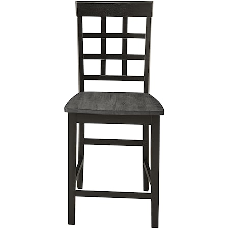Two-Tone Solid Wood Window Pane Counter Chair