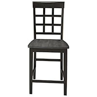 Two-Tone Solid Wood Window Pane Counter Chair