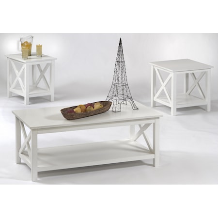 Contemporary 3 Pack Table Group with Lift-Top Cocktail Table