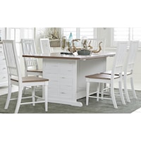 Transitional 7 Piece Dining Set with Two-Toned Finish