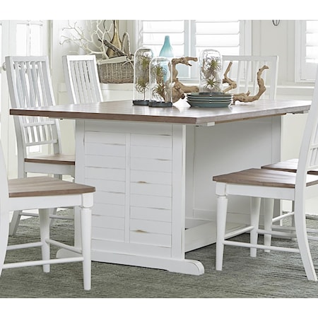 Transitional Rectangular Dining Table with Two-Toned Finish