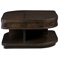 Transitional Wedge Cocktail Table with Double Lift Top