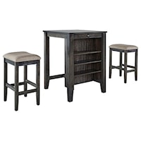 3-Piece Counter Table & 2 Stool Set