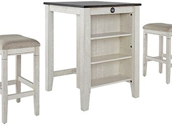3-Piece Counter Table & 2 Stool Set