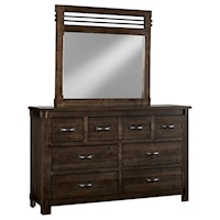 Industrial Drawer Dresser & Mirror