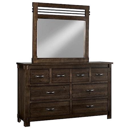 Industrial Drawer Dresser & Mirror