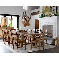 Casual 11-Piece Table and Chair Set with Breadboard Table Leaves