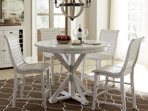 5-Piece Round Counter Height Table Set