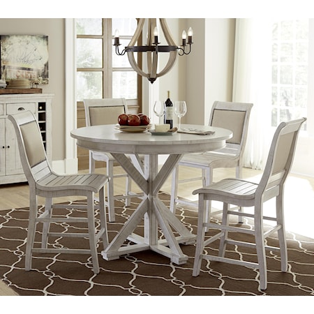 5-Piece Round Counter Height Table Set