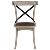 Transitional X-Back Dining Chair with Metal Brace