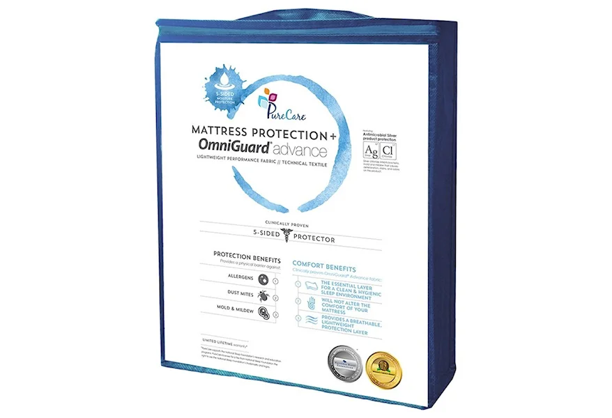 OmniGuard 5-Sided Mattress Protector King Mattress Protector by PureCare at Galleria Furniture, Inc.