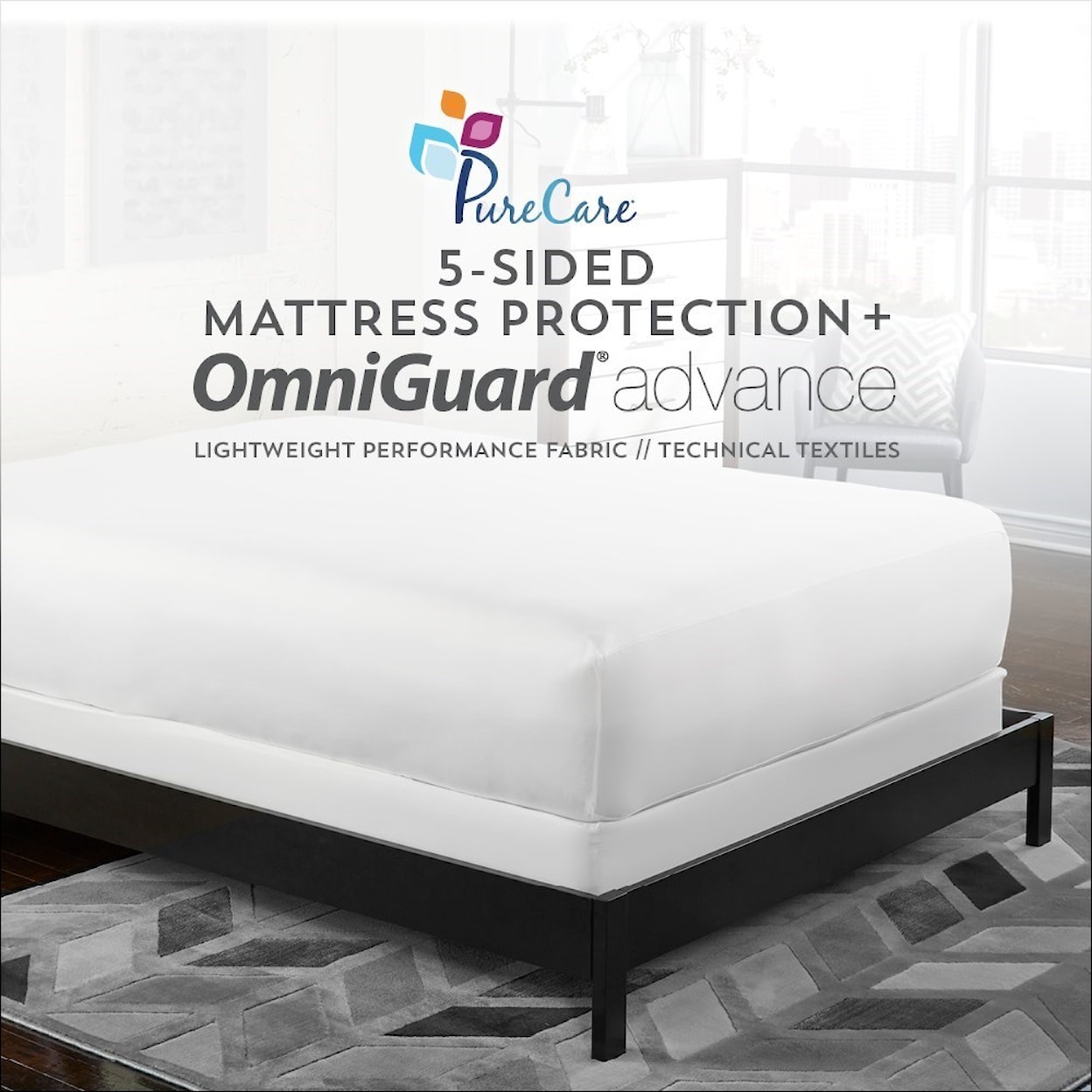 PureCare OmniGuard 5-Sided Mattress Protector Cal King Mattress Protector