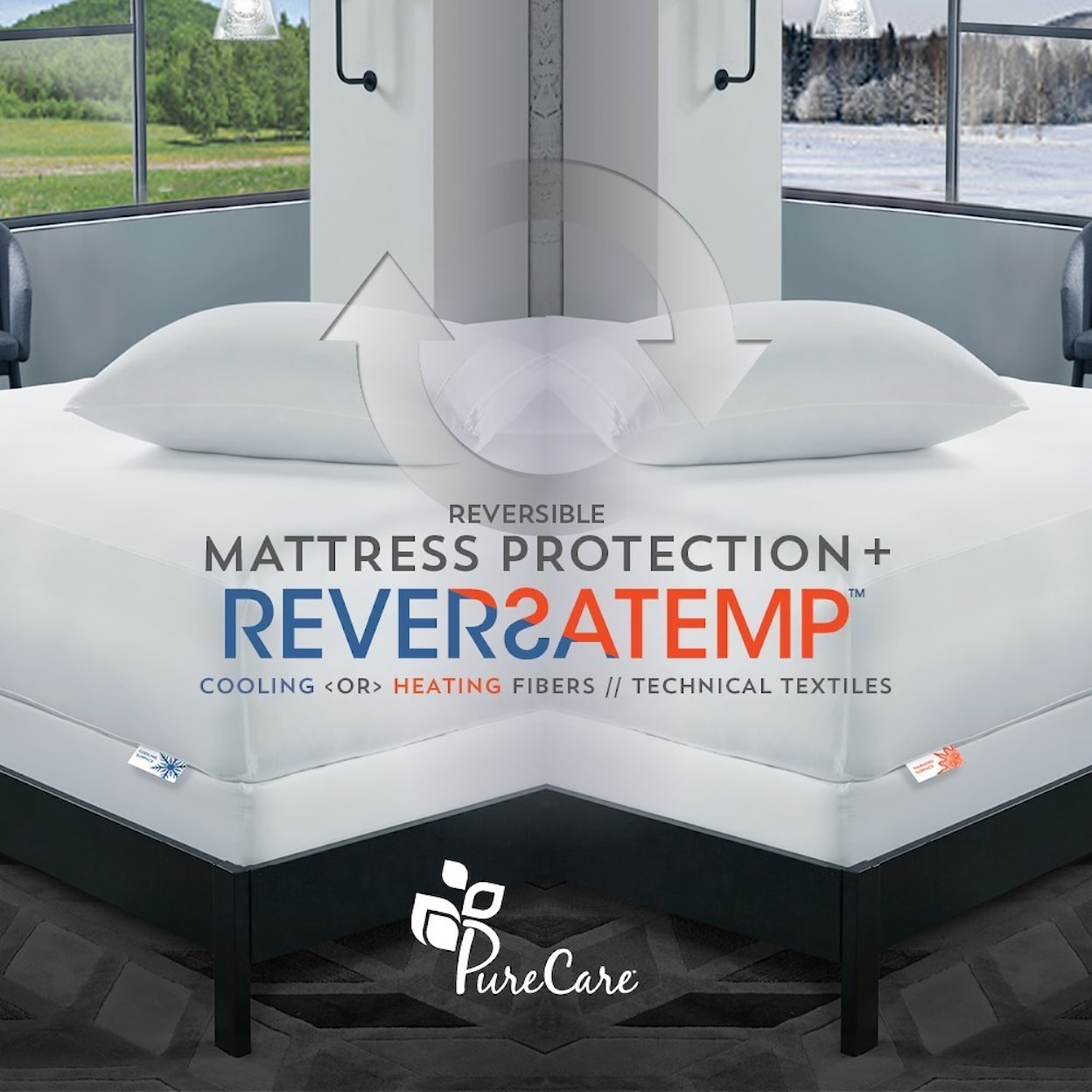 PureCare ReversaTemp 5 Sided Mattress Protector King Mattress Protector