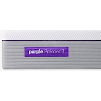 Full 12" Hybrid Premium Mattress with a 3" Purple Gel Grid and 17" Stone Grey Cover with Natural Wood Legs, Shipable Foundation