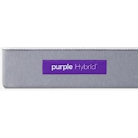 Full 11" Purple Hybrid Mattress and 17" Stone Grey Cover with Natural Wood Legs, Shipable Foundation