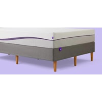 Queen 11" Purple Plus™ Mattress and Queen 17" Stone Grey Foundation with Natural Finish Wood Legs
