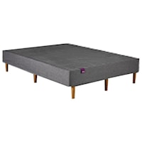 Queen 17" Charcoal Grey Cover with Walnut Finish Wood Legs