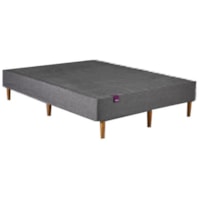 Queen 17" Charcoal Grey Cover with Walnut Finish Wood Legs