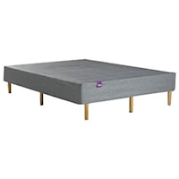 Twin 17" Stone Grey Foundation with Natural Finish Wood Legs
