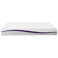 Full 9 1/4" Purple Gel Mattress and 17" Stone Grey Cover with Natural Wood Legs, Shipable Foundation