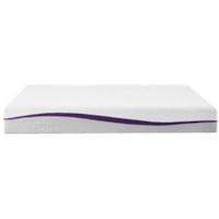 King 9 1/4" Purple Gel Mattress and 17" Stone Grey Cover with Natural Wood Legs, Shipable Foundation