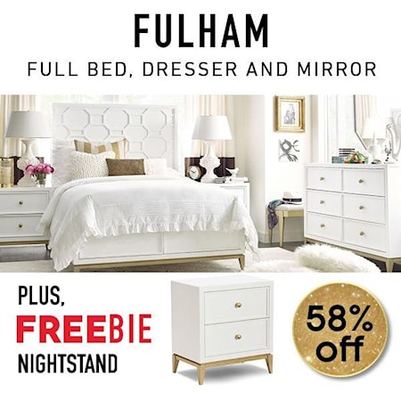 Full Bed Set includes Full Bed, Dresser, Mirror and Free Nightstand!
