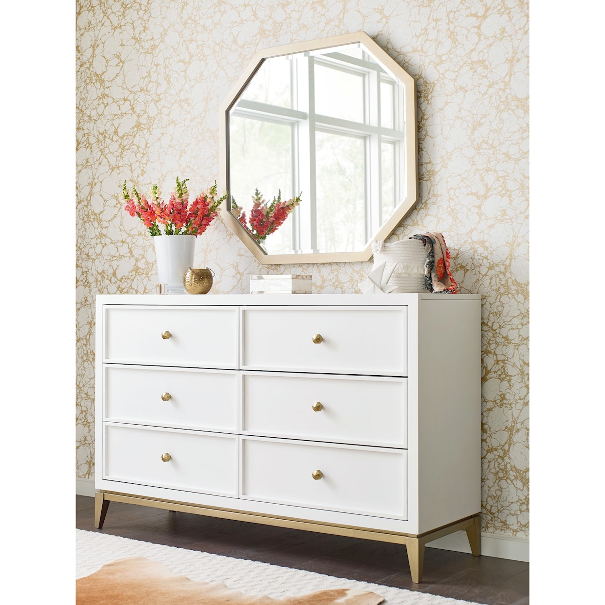 Rachael Ray Home Alexis Dresser and Mirror Set