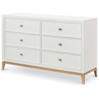 6 Drawer Dresser with Gold Accents