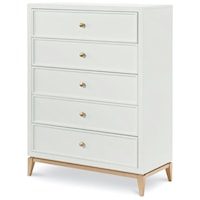 5 Drawer Chest with Gold Accents