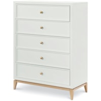 5 Drawer Chest with Gold Accents