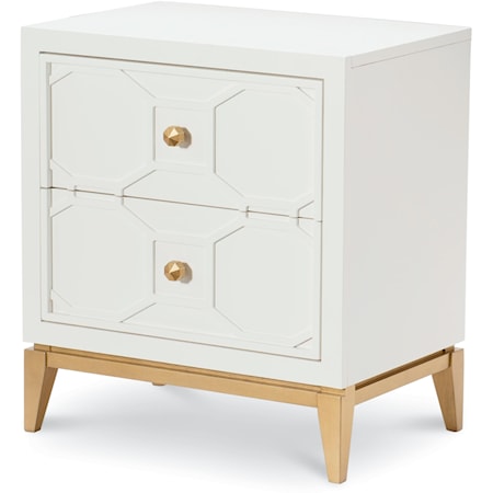 Fulham Night Stand with Decorative Lattice