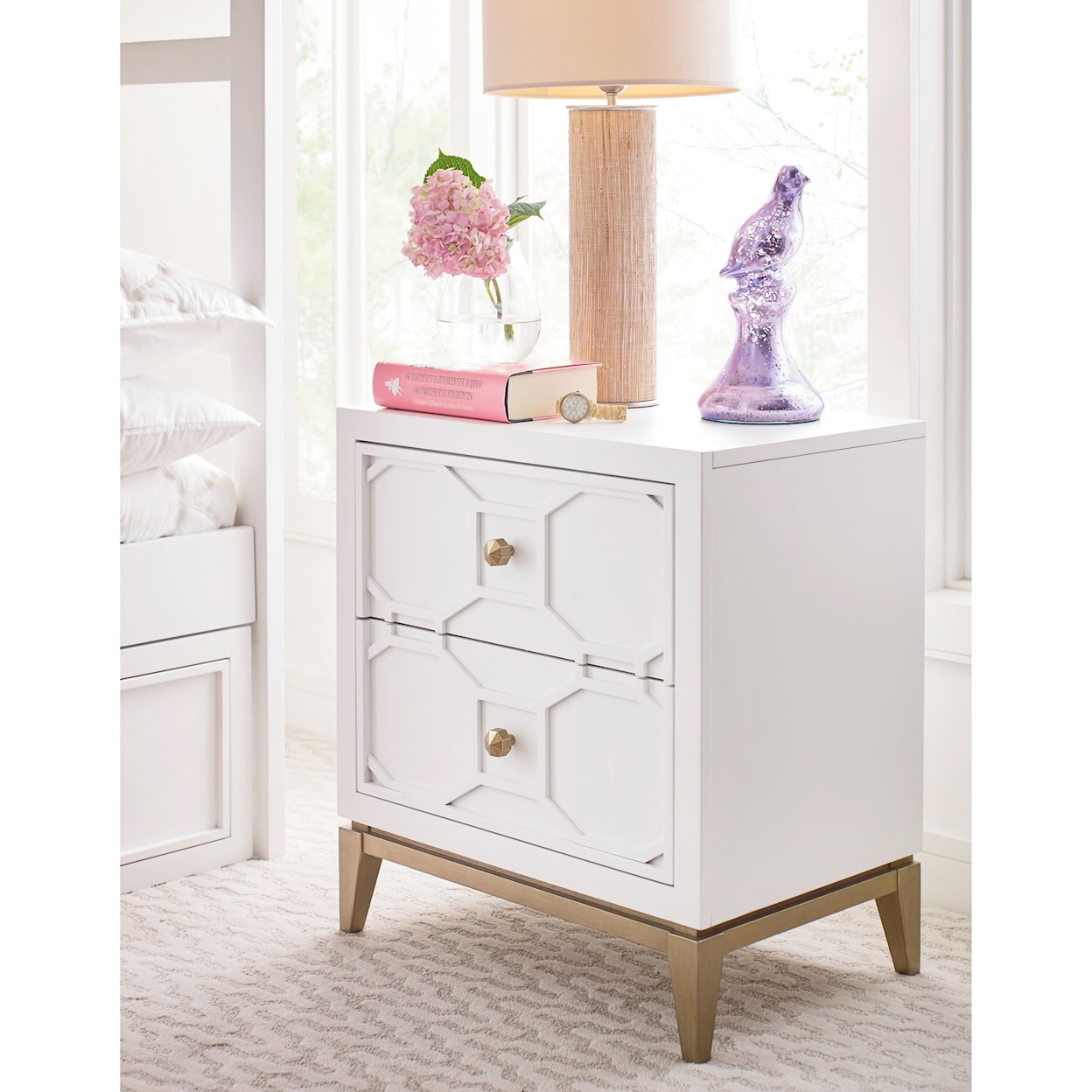 Rachael Ray Home Fulham Fulham Night Stand with Decorative Lattice