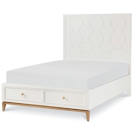 Full Panel Bed with Storage Footboard