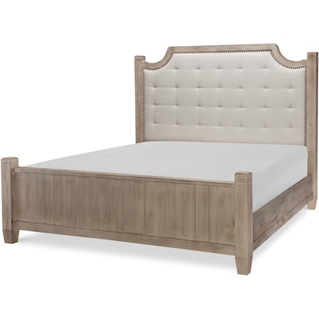 Queen Upholstered Low Post Bed