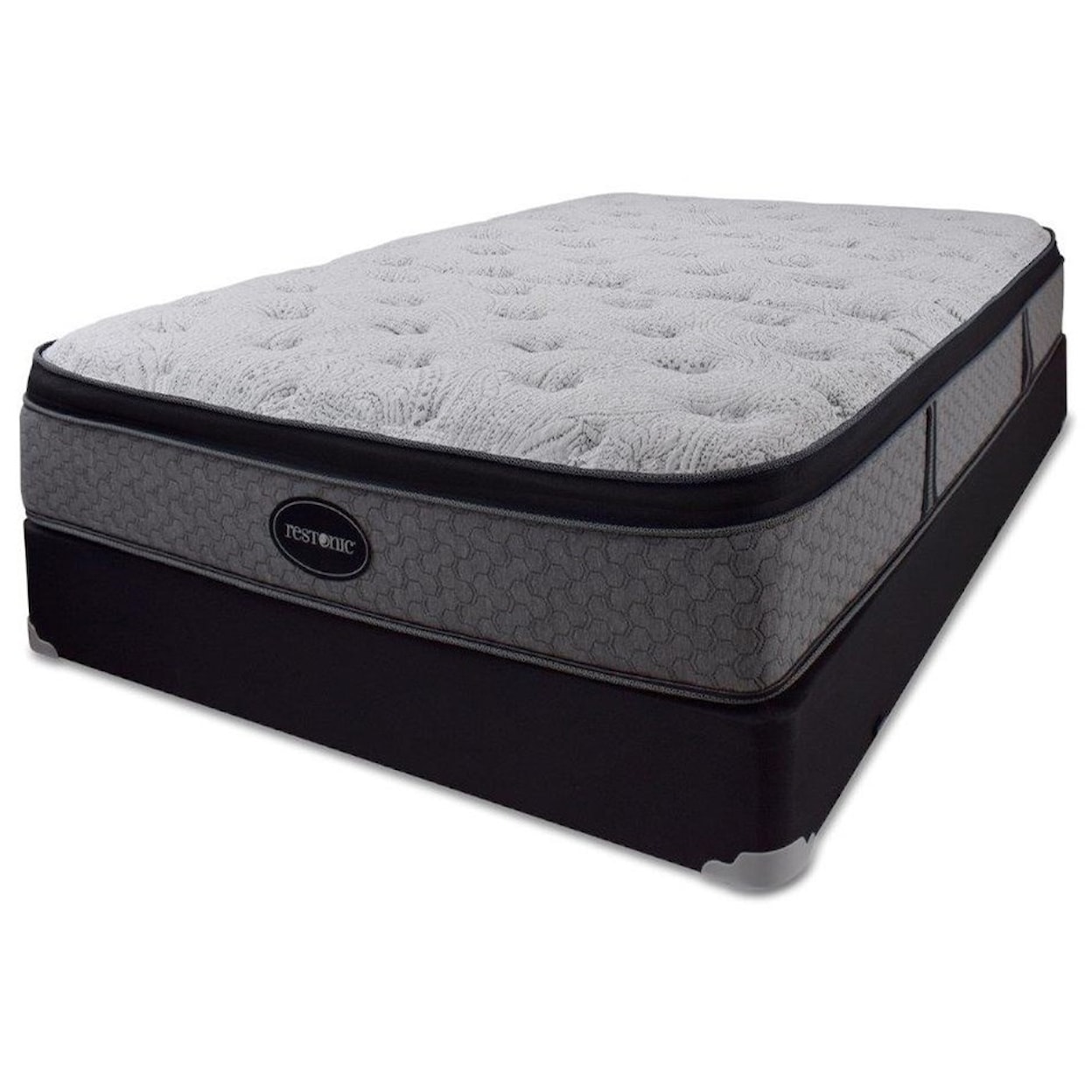 Restonic Blackcomb Euro Pillow Top Twin Euro Pillow Top Mattress Set