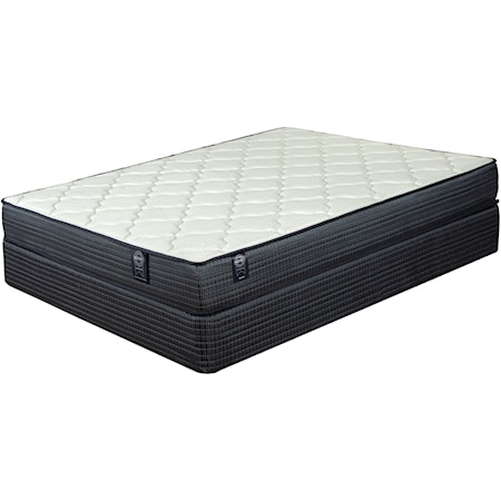 Twin Plush Innerspring Mattress and 5" Universal Low Profile Navy Foundation