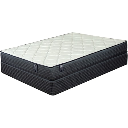 Queen Plush Innerspring Mattress and 5" Universal Low Profile Navy Foundation