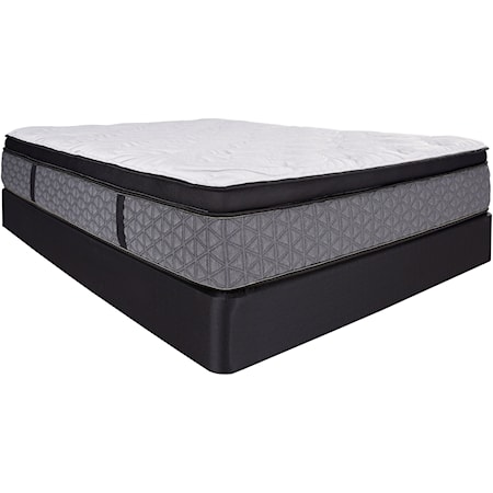 King 15" Box Top Plush Hybrid Mattress and Comfort Care Low Profile Foundation