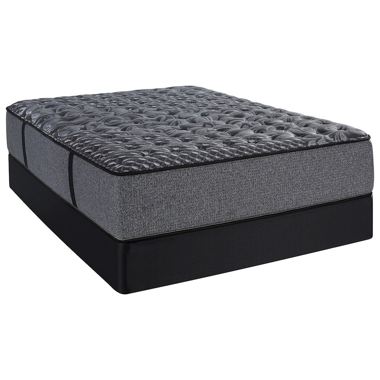 Restonic CC Noir Deluxe Plush Twin 13 1/2" Plush Mattress Set