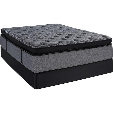 Queen 16" Ultra Plush Euro Pillow Top Pocketed Coil Mattress and Comfort Care Low Profile Foundation