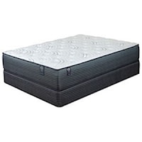 Full 15" Plush Two Sided Pocketed Coil Mattress and 5" Universal Low Profile Navy Foundation